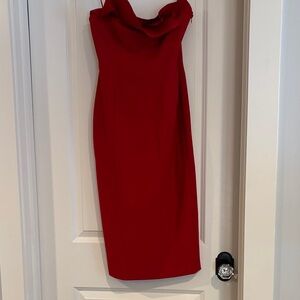 Cinq à Sept Strapless Red Dress